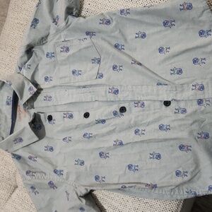 Cat & jack 4t, short sleeve button up t rex shirt